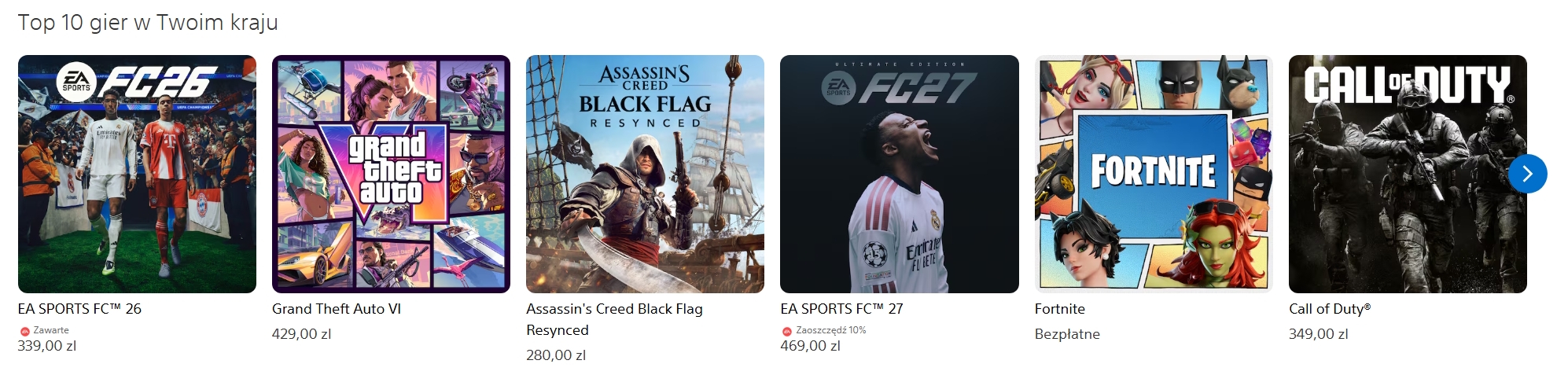 Źródło: PS Store. - „PlayStation nie jest gotowe na w pełni cyfrową przyszłość”. Gracze ostro krytykują Sony po globalnej awarii PSN, ale i tak wydają krocie na EA Sports FC 27 - wiadomość - 2026-07-25