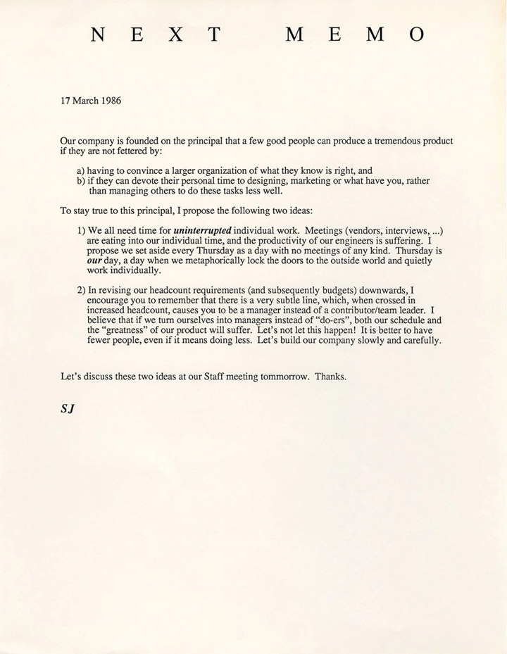 Już w 1986 roku Steve Jobs zidentyfikował jednego z największych wrogów produktywności: spotkania - ilustracja #1