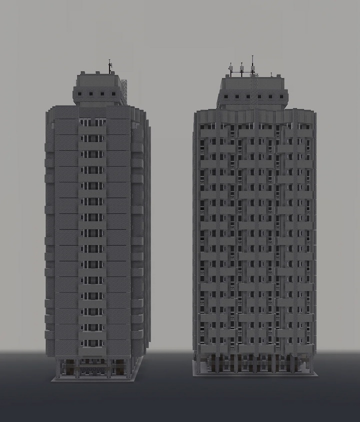 Źródło: TheGimmickyMc / Reddit - Ikony PRL-oweskiej architektury Wrocławia doczekały się repliki w Minecraft od polskiego gracza - wiadomość - 2025-04-15