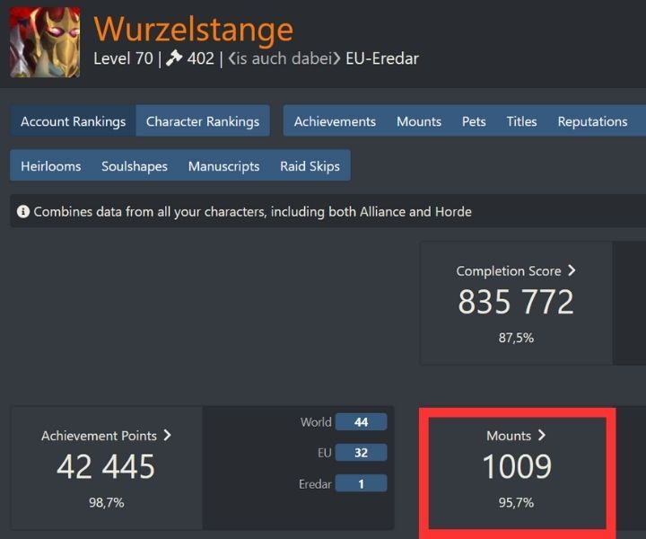 Gracz WoW-a zgromadził ponad 1000 mountów. Jest pierwszym, który tego dokonał - ilustracja #1