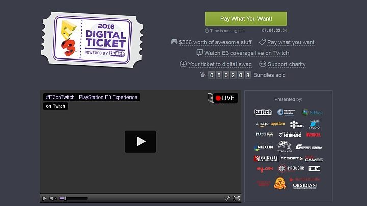 Na razie do zgarnięcia są cztery „całe” gry i mnóstwo dodatków do produkcji sieciowych. - E3 2016 Digital Ticket – paczka gier i dodatków od Humble Bundle - wiadomość - 2016-06-14