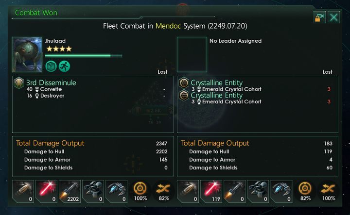 Ekran podsumowania bitwy całkowicie zmodyfikowano. - Stellaris z aktualizacją 1.1 