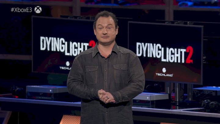 Chris Avellone na prezentacji Techlandu w czasie konferencji Microsoftu na E3 2018.