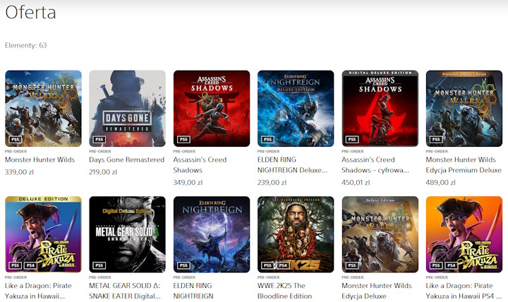 Najlepiej sprzedające się preordery w Polsce (stan na czas publikacji newsa). Źródło: Sony - Gracze krytykowali, ale liczby dowodzą, że PlayStation ma rację. Days Gone Remastered jest jedną z najczęściej zamawianych gier w przedsprzedaży w PS Store - wiadomość - 2025-02-19