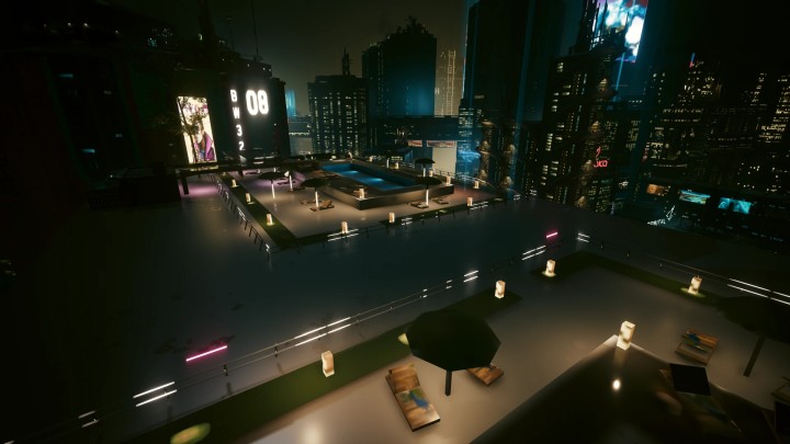 Tak wygląda jedna z lokacji w grze – mod zmienia ją diametralnie. Źródło: Nexus Mods, TheRealJonCross - Cyberpunk 2077 ma sporo porzuconych lokacji, które teraz doczekały się poprawek. Odwiedźcie strzelnicę, basen i nowy sektor Corpo Plazy - wiadomość - 2025-07-16