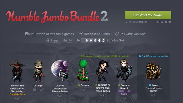 Promocja dobiegnie końca 3 września o godzinie 20:00. - Terraria, Deadlight, Crusader Kings II i inne gry w nowej promocji The Humble Bundle - wiadomość - 2014-08-20