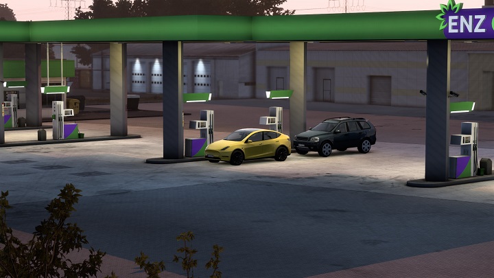 „Skandal” w ETS2, Tesla tankuje paliwo - ilustracja #1