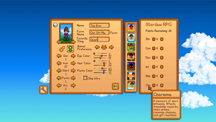 Sercem moda jest system statystyk. Źródło: Concerned Ape / Aedenthorn. - Stardew Valley wreszcie stało się prawdziwym RPG dzięki fanowi - wiadomość - 2025-10-26