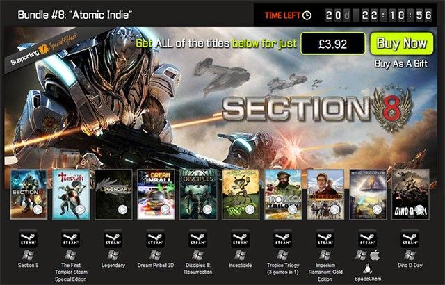 Wśród gier biorących udział w promocji znalazło się kilka bardzo ciekawych tytułów. - Nowa edycja promocji Bundle Stars (m.in. SpaceChem, Disciples III, Section 8 i trylogia Tropico) - wiadomość - 2013-06-05