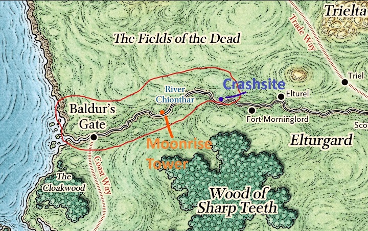 Gracz określił, gdzie dokładnie w Faerunie rozgrywał się Baldur’s Gate 3. Mapa pokazuje skalę całej krainy - ilustracja #1