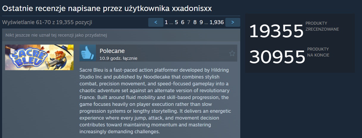 Źródło: Steam. - Gracze mają dość manipulacji na Steam. Profil masowego „recenzenta”, który ocenił niemal 20 000 gier, rozsierdził użytkowników - wiadomość - 2026-05-25