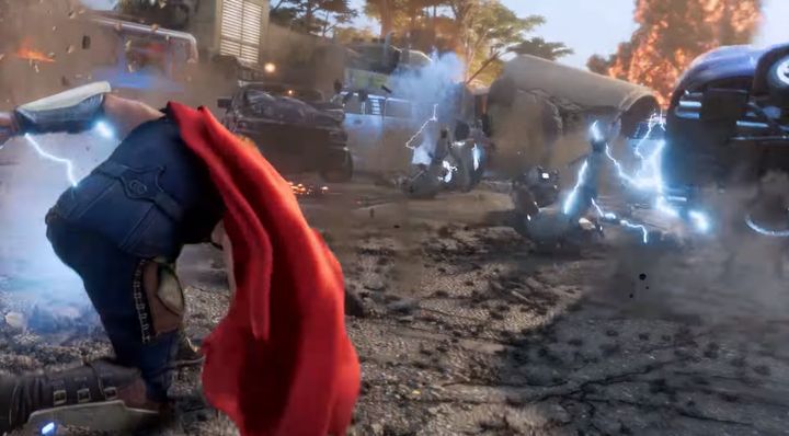 Thor sieje zniszczenie błyskawicami.