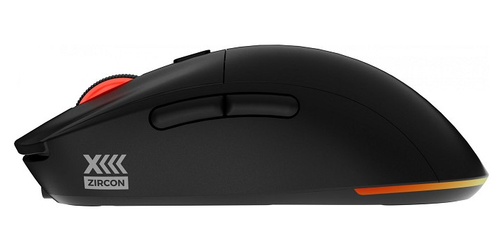 Boczne przyciski zostały wykonane z gumy. Źródło: Genesis - Gamingowa myszka, którą dopasujesz do siebie. Za niewielkie pieniądze wymienisz przełączniki, poprawisz chwyt i zmienisz próg aktywacji - wiadomość - 2025-03-20