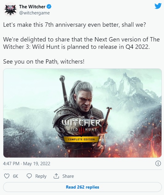 CDP Red zawęża termin premiery Wiedźmina 3 na PS5 i Xboxa Series X - ilustracja #1