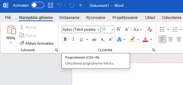 To nie jest widok, jakiego się spodziewałem. Źródło: Microsoft Word.