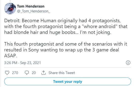 Sony nie zgodziło się na protagonistkę prostytutkę w Detroit: Become Human - ilustracja #1