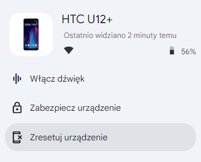Funkcja zdalnego resetu smartfona poprzez stronę Google „Znajdź moje urządzenie” działa też z telefonami innych marek. Źródło: Google.