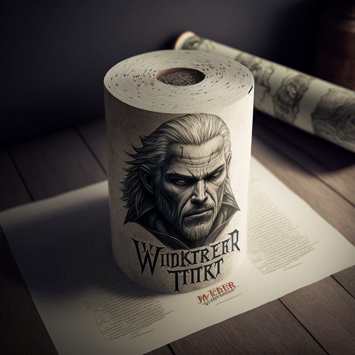 Wiedźmin na szlafrokach, papierze toaletowym i jako barbie - wiedźmińskie gadżety okiem AI - ilustracja #5