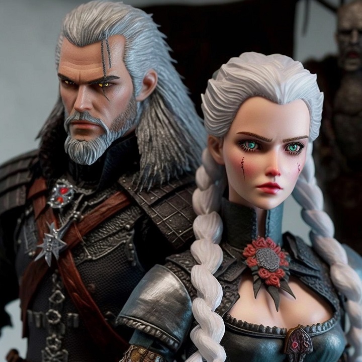 Wiedźmin na szlafrokach, papierze toaletowym i jako barbie - wiedźmińskie gadżety okiem AI - ilustracja #6