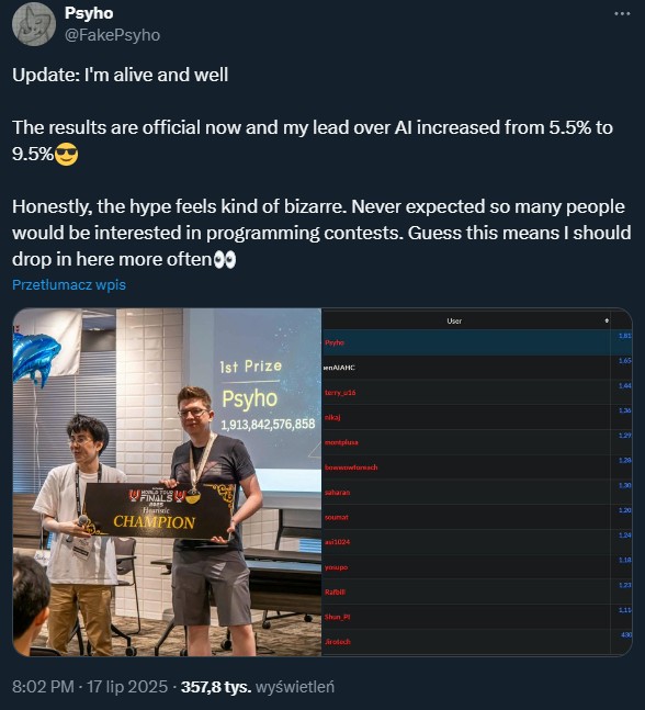 Źródło: X: @FakePsyho