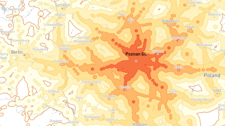 Jak daleko dojedziesz pociągiem w 5 godzin - interaktywna mapka - ilustracja #1