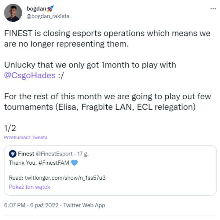 10 mln USD na rozwój i koniec po pół roku; dwaj polscy gracze CSGO tracą zespół - ilustracja #2