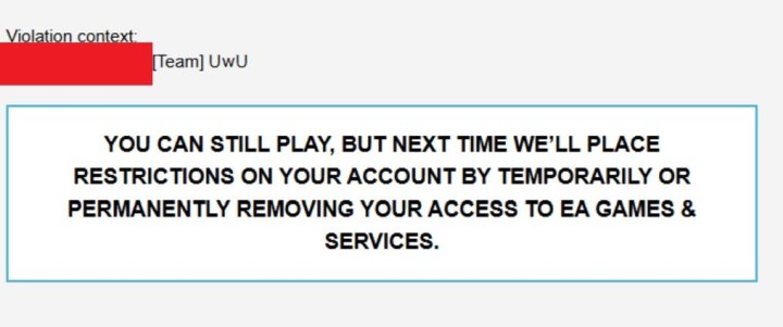 Nie jest miło zobaczyć takie coś, szczególnie gdy czujemy się niewinni. Źródło: Joshix1, Reddit - „Lepiej nie dotykać czatu.” Gracze Battlefield 6 dostają ostrzeżenia od twórców za absurdalne „nieodpowiednie treści” - wiadomość - 2025-10-28