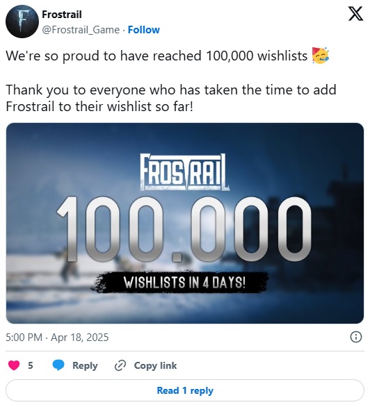 Źródło: X / Frostrail.