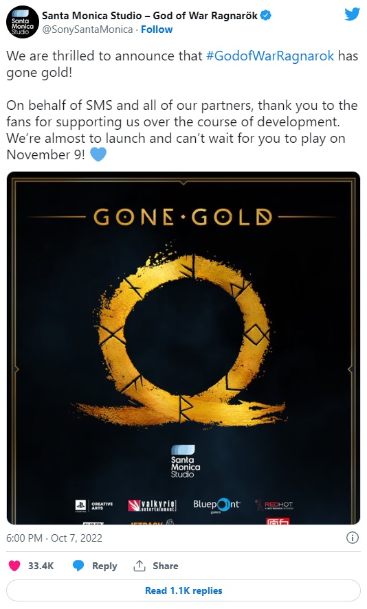 Kratos nie dobije tego roku; God of War: Ragnarok ozłocony - ilustracja #1