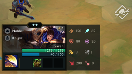 Statystyki postaci w grze.