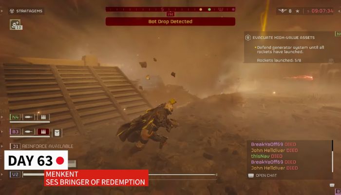 Praca korespondenta bywa… trudna | Źródło: YouTube/Super Earth Galactic War Data Archive