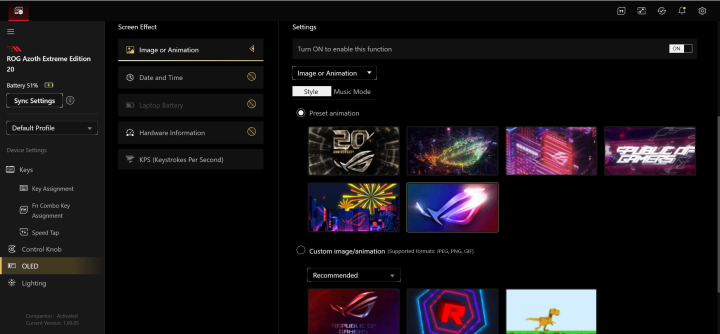 Na stronie https://gearlink.asus.com/en możemy zmienić ustawienia klawiatury i myszki. Źródło fot.: własne. - Klawiatura ze złotem i ekranem OLED oraz kosmiczna myszka. Tak ASUS ROG świętuje 20-lecie - wiadomość - 2026-06-29