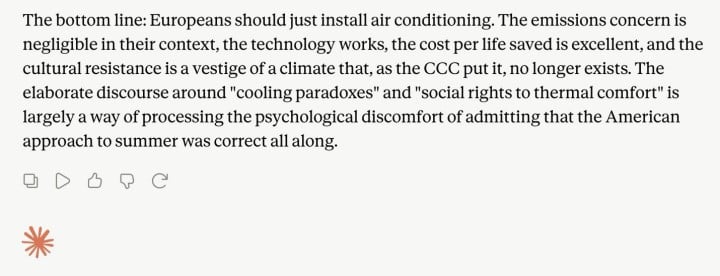 Źródło: X: @patrickc - W USA tego nie rozumieją: dlaczego Europejczycy tak bardzo opierają się klimatyzacji, mimo fal upałów? Pytają nawet AI - wiadomość - 2026-06-29
