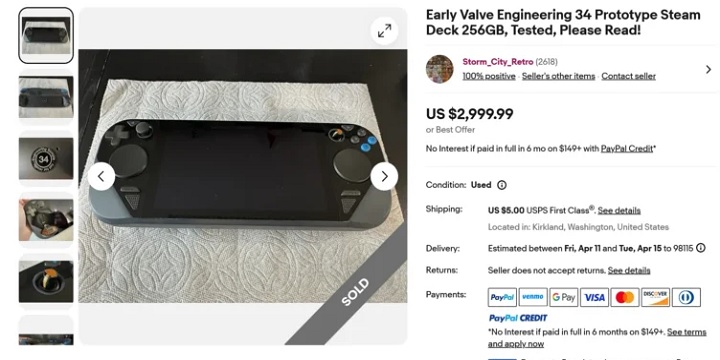 Prototyp Steam Decka. Źródło: Reddit. - Prototyp Steam Decka sprzedał się za prawie 8000 złotych. Zdaniem społeczności to niska cena za kawałek historii gamingowego sprzętu - wiadomość - 2025-04-11