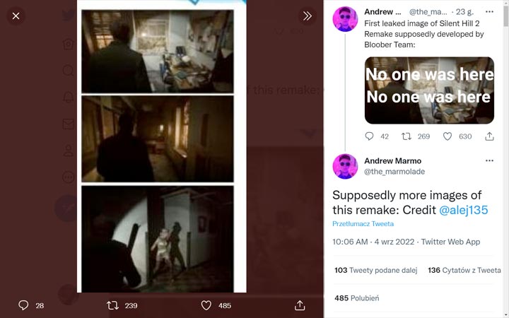 Polski remake Silent Hill 2 z radykalną zmianą, sugeruje to wyciek materiałów - ilustracja #1