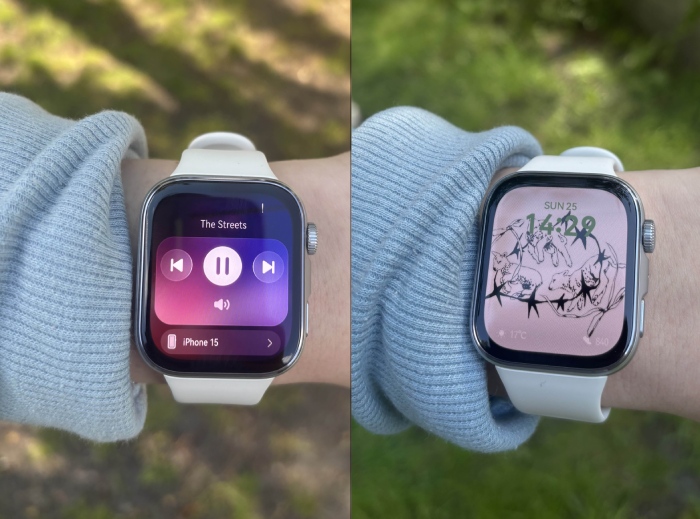 Odtwarzacz muzyki obsługujący także Spotify, oraz jedna z tarczy którą przygotowałam dla siebie. Źródło: fot. własna
