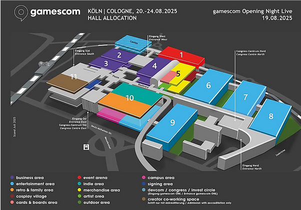 Mapa gamescomu 2025