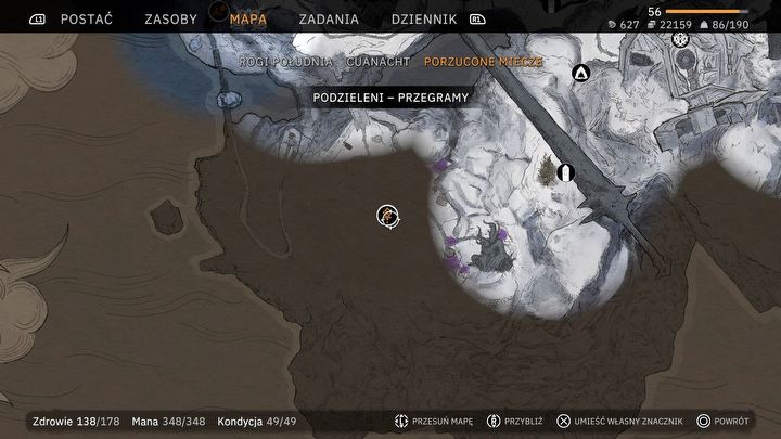 1 - Tainted Grail: Jak dotrzeć do południowego plemienia Theud (Porzucone Miecze)? - Tainted Grail - poradnik i mapa