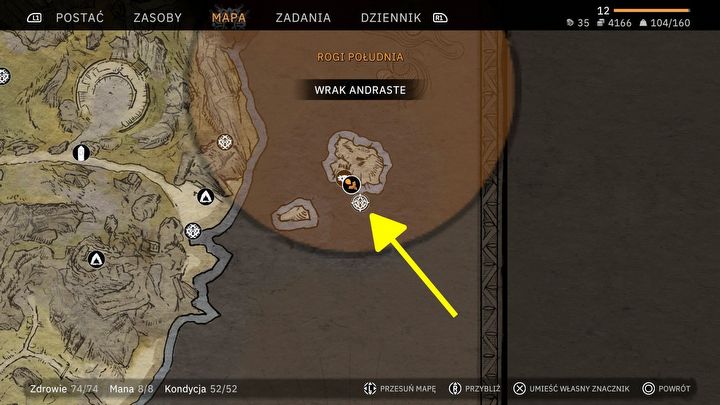 3 - Tainted Grail: Gdzie jest wrak statku Andraste z zadania Ostatni rejs? - Tainted Grail - poradnik i mapa