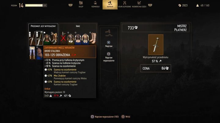 4 - Wiedźmin 3 Remaster: Inwentarz i naprawianie sprzętu - Wiedźmin 3 Dziki Gon - poradnik do gry