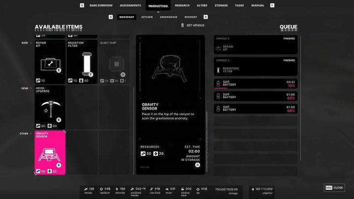 1 - The Alters: Jak użyć czujnika grawitacyjnego na szczycie kanionu? - The Alters - poradnik do gry