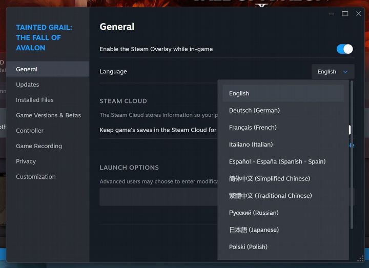 2 - Tainted Grail: Jak zmienić język? - Tainted Grail - poradnik i mapa