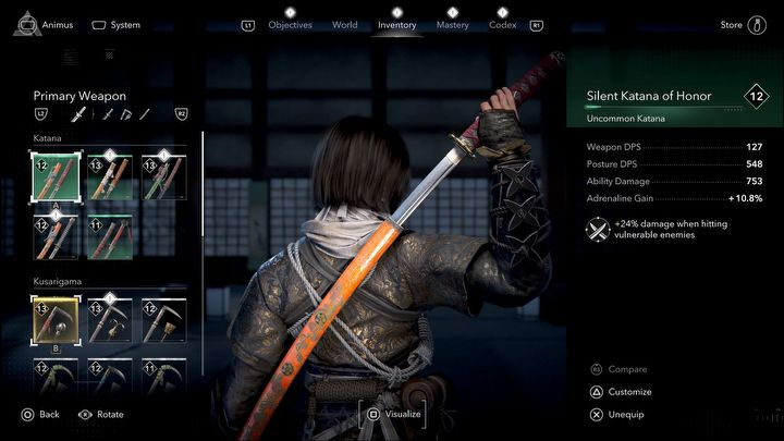 2 - Assassins Creed Shadows: Co oznaczają kolory broni? - Assassins Creed Shadows - poradnik do gry