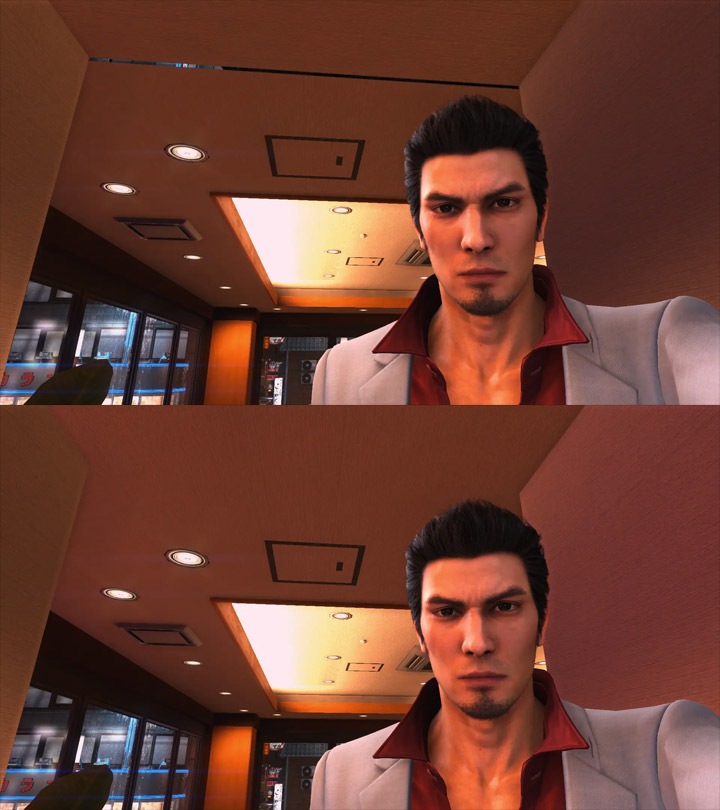 Example of mod improvements. In the top screen, you can see that the ceiling is not properly merged, causing the room above to be visible through the ga. The mod version (bottom screen) fixes this. - 2025-04-08