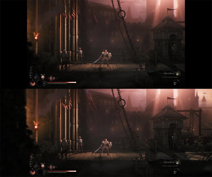 Vanilla game on top, modded one on the bottom. - 2025-05-06