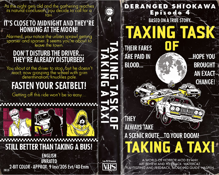 World of Horror mod Deranged Shiokawa: Taxing Task of Taking a Taxi v.1.0.1