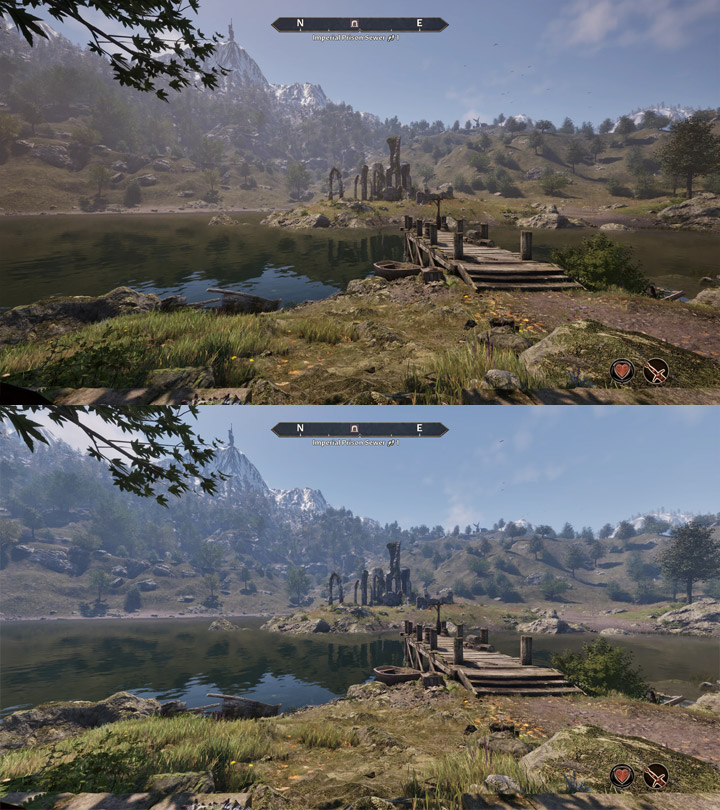 Vanilla game on top, modded one on the bottom. - 2025-05-05
