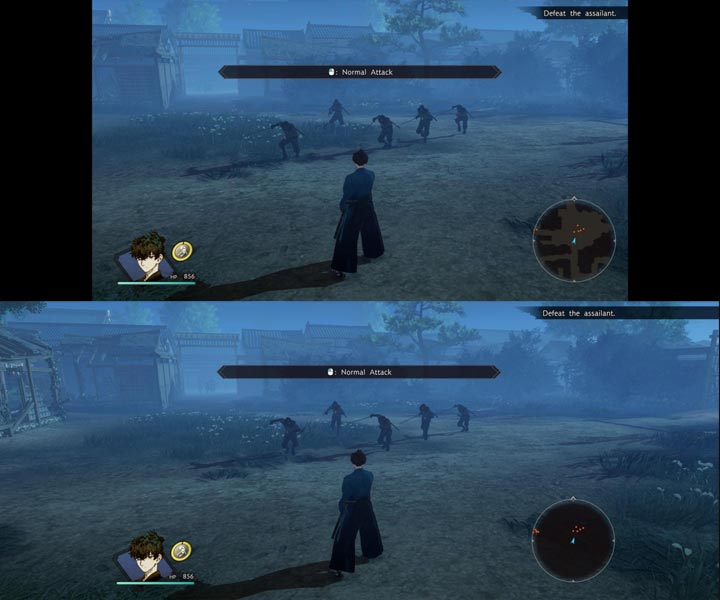 Na górze standardowa wersja gry, na dole wersja z modem. - 2025-03-02