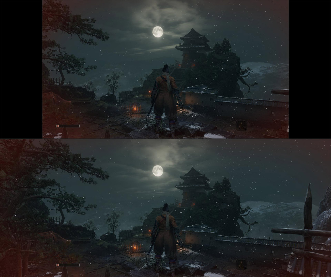 Vanilla game on top, modded one on the bottom. - 2025-06-30