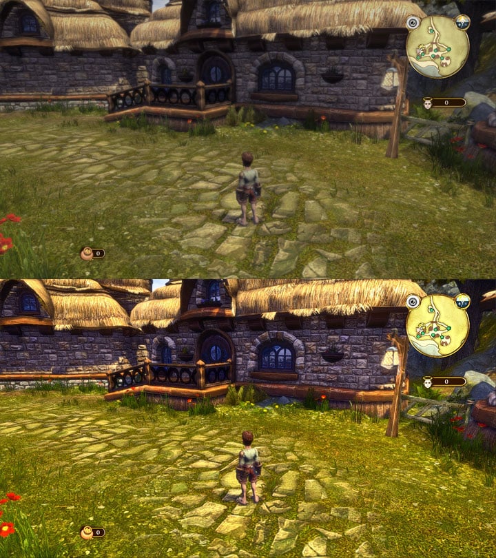 Vanilla game on top, modded version on the bottom. - 2019-05-17